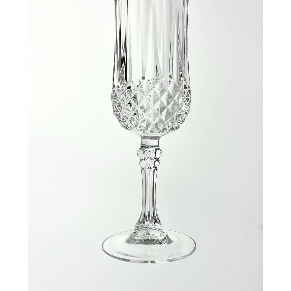 Cristal d’Arques “Longchamp” Set of 8 Crystal Fluted Champagne Glasses 8” 6oz